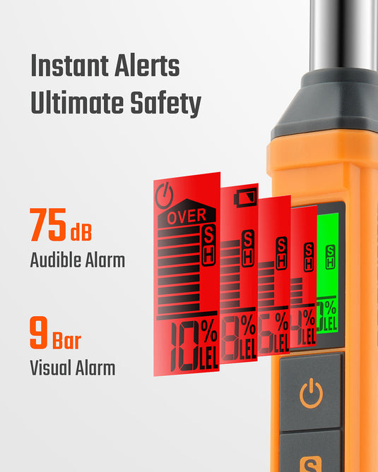 Détecteur de fuite de gaz TopTes PT299 avec tige extensible