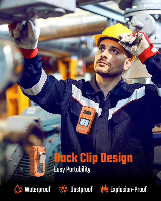 TopTes Guard-566 Portable Carbon Monoxide Detector, Rechargeable CO Detector with Back Clip, Vibration, Visual and Audible Alarms, 168h Long Standby, Adjustable Alarm Thresholds for Home, Work Use