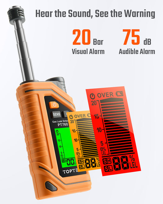 Détecteur de gaz naturel rechargeable TopTes PT760