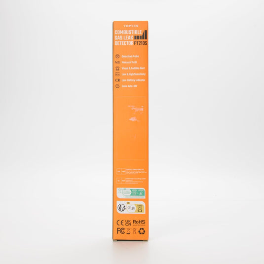 TopTes PT210S Gas Leak Detector, Natural Gas Detector with 4-inch Probe, Propane Leak Detector Locating Combustible Gases Like Natural Gas, Methane for Home, Measures%LEL (Incl. Batteries) - Orange