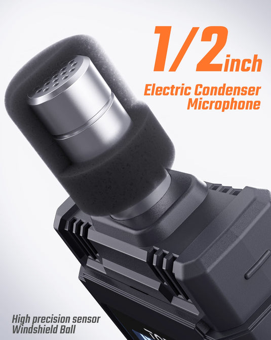 Decibel Meter, TopTes TS-501B Sound Level Meter with 2.25” Backlit LCD Screen, Portable SPL Tester with A/C Weighted, Range 30-130dB, MAX/MIN, Data Hold, Use for Home, Noisy Neighbor, Factory - Orange