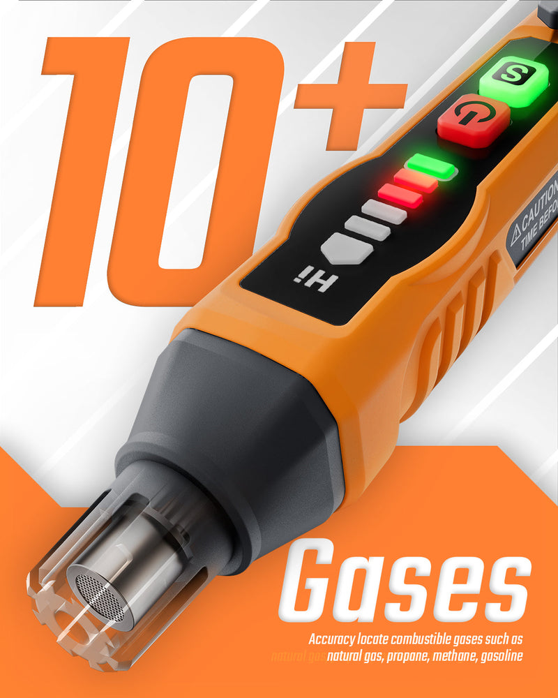 ギャラリービューアに画像をロードする, Natural Gas Detector, TopTes PT177 Gas Leak Detector with Audible & Visual Alarm, Portable Gas Sniffer to Locate Combustible Leak Sources Like Methane, Propane for Home (Includes Battery x2)-Orange