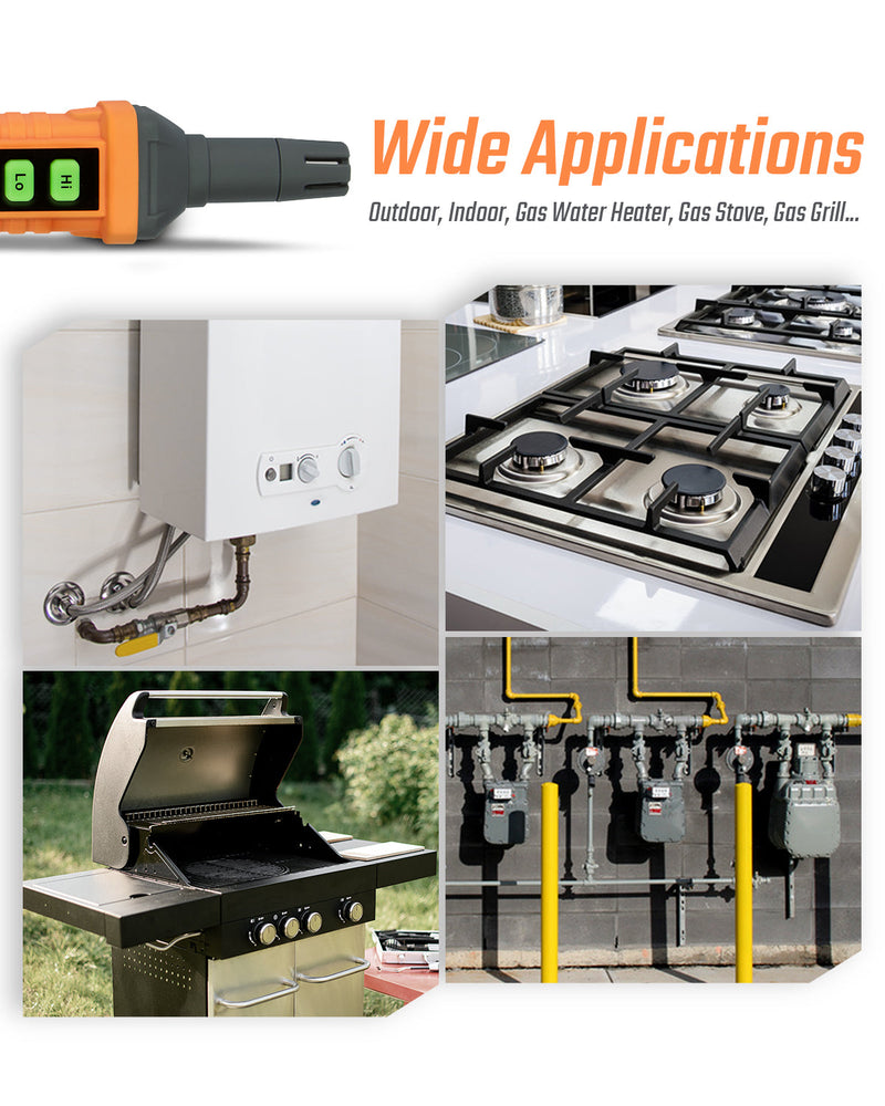 Load image into Gallery viewer, TopTes PT210 Gas Leak Detector, Natural Gas Detector with Audible & Visual Alarm, Locating The Source of Propane, Methane, and Combustible Leaks for Home and RV (Includes Battery x2) - Orange