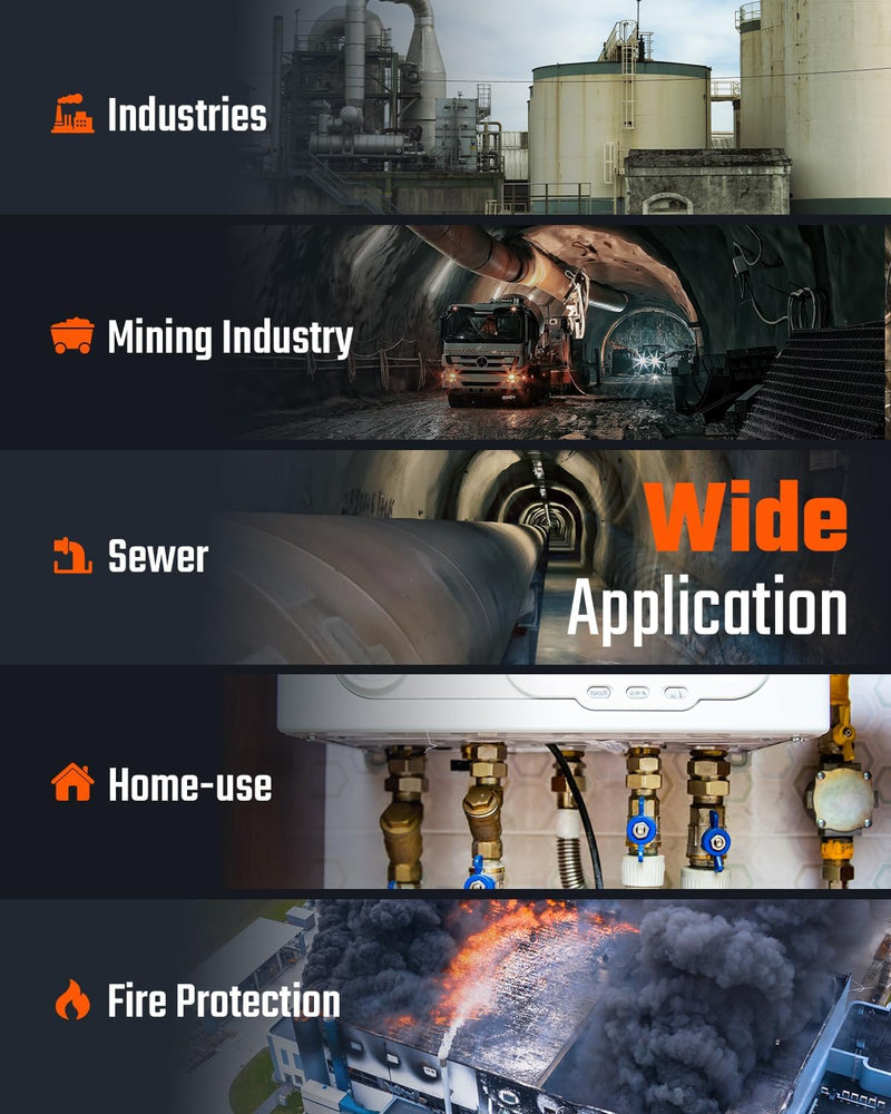 Chargez l&#39;image dans la visionneuse de la galerie, TopTes Guard-122 4 Gas Monitor Multi Gas Detector for H2S, CO, LEL, O2, 0.5s Response, Triple Alarms, Sensor Positioned at The Top for Unobstructed Detection, Safety Explosion-Proof for Work, Home-Orange
