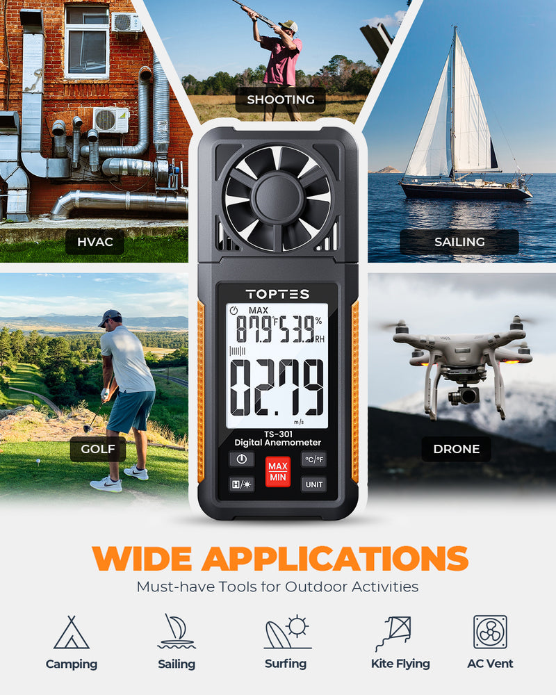 Load image into Gallery viewer, TopTes TS-301 Anomometer Wind Speed Meter
