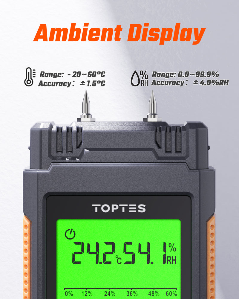 Load image into Gallery viewer, TopTes TS-630 Moisture Meter for Wood/Wall
