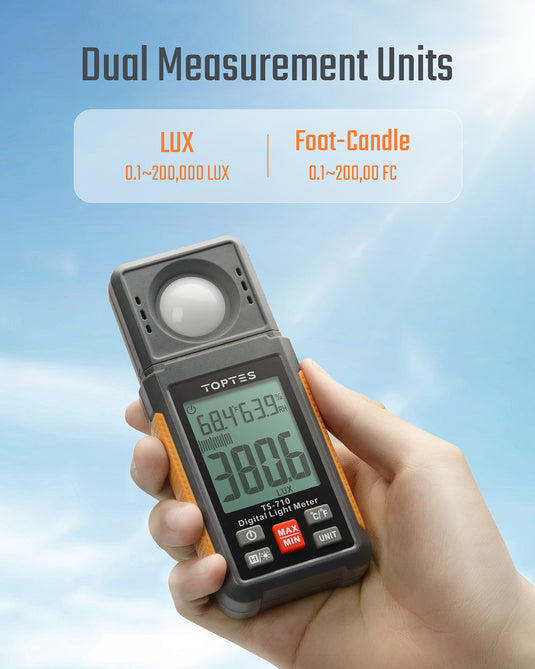 TopTes TS-710 Light Meter with with 180º Rotating Sensor