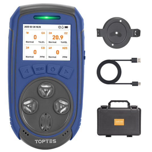 Guard-863Pro 4 Gas Monitor Multi Gas Detector for H₂S, CO, LEL, and O₂, with TFT Color Screen, Upgraded O₂ Sensor (5-Year Lifespan), 18h Battery Life, Explosion-Proof, Reliable for Work & Home-UK