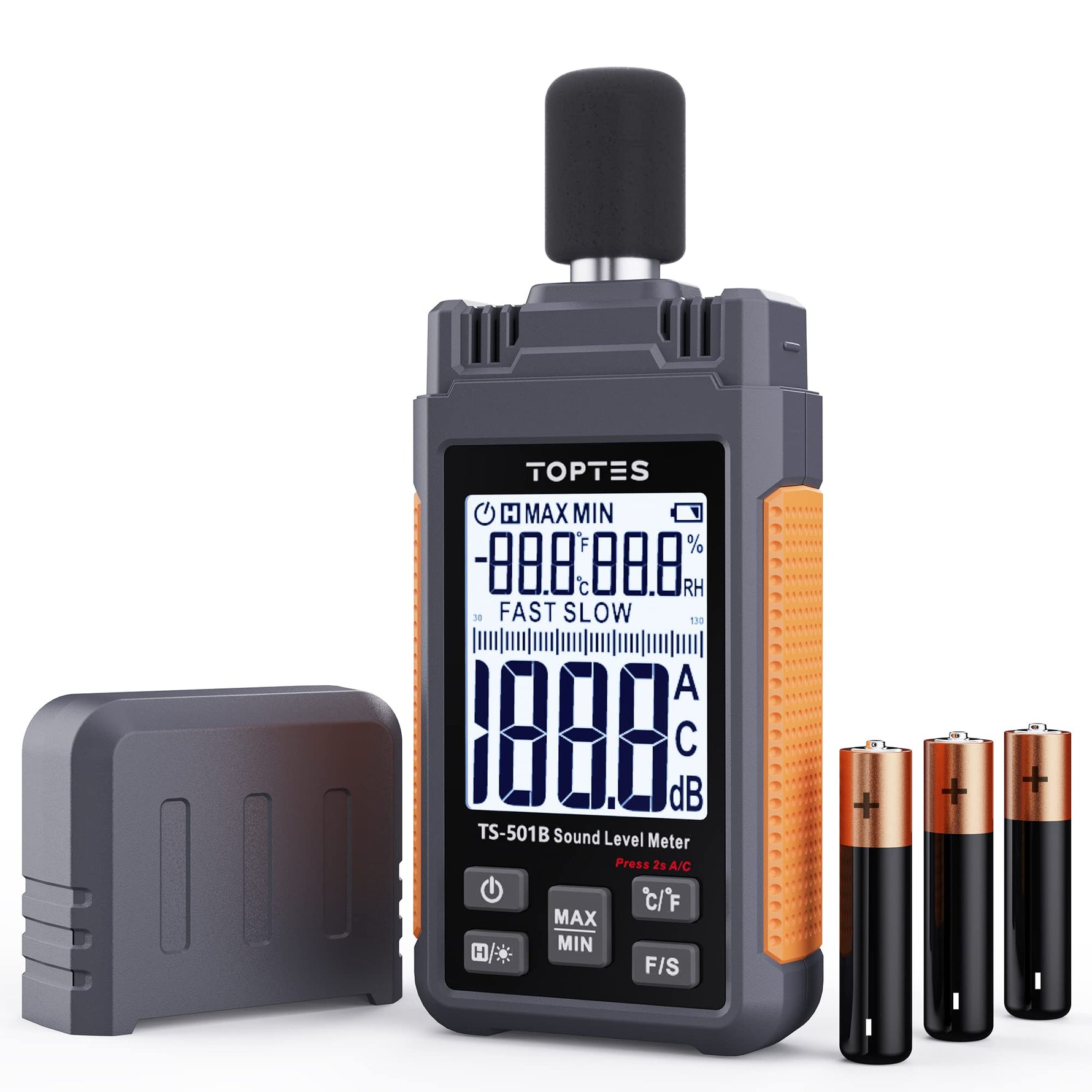 Decibel Meter, TopTes TS-501B Sound Level Meter with 2.25” Backlit LCD