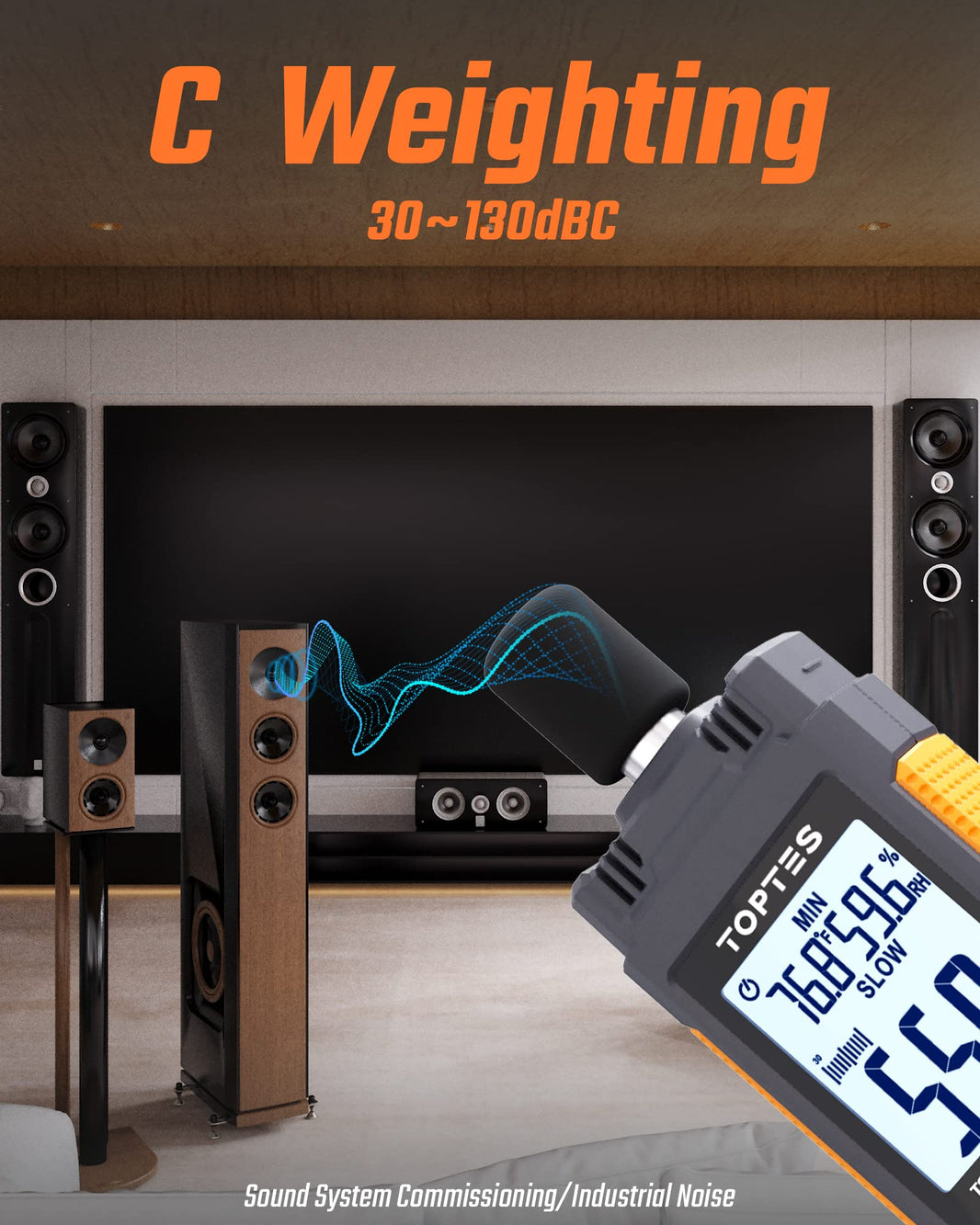 Decibel Meter, TopTes TS-501B Sound Level Meter with 2.25” Backlit LCD
