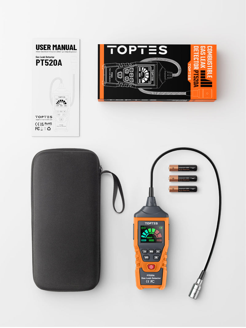 Load image into Gallery viewer, TopTes PT520A Gas Leak Detector Powered by Alkaline Batteries
